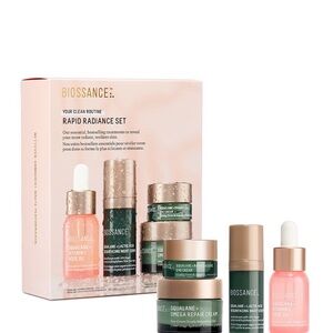 $155 Biossance Skincare Rapid Radiance Serum & Face Oil Set Eye Cream